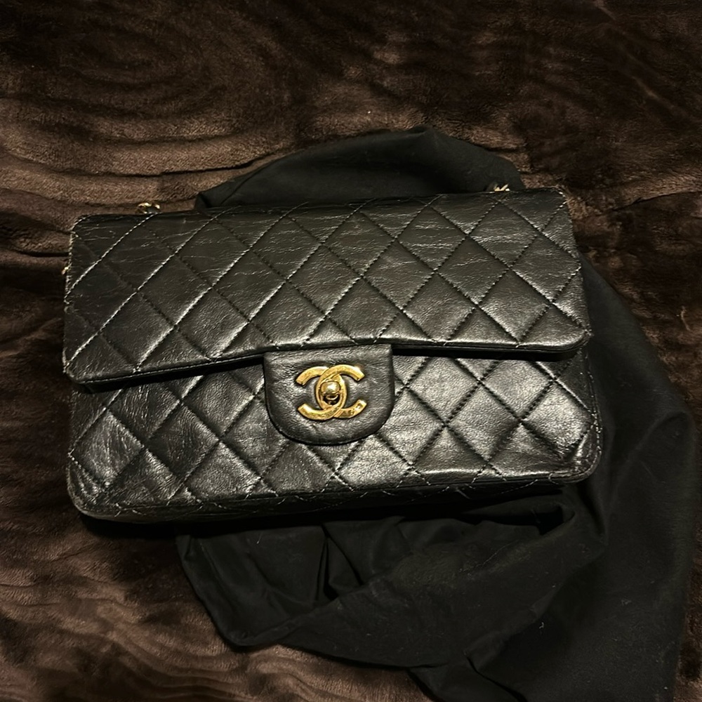 vintage small Chanel double flap bag